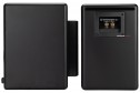 Audioengine A5+ siyah bookshelf hoparlörler, arka bağlantı noktaları gösteriliyor