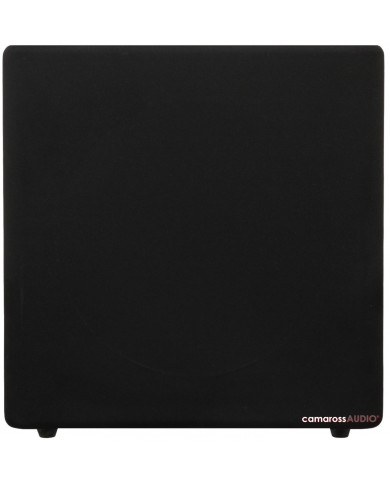 Siyah Kef Kube 12B Subwoofer, parlak üst yüzeyli, kompakt ev sineması sesi.