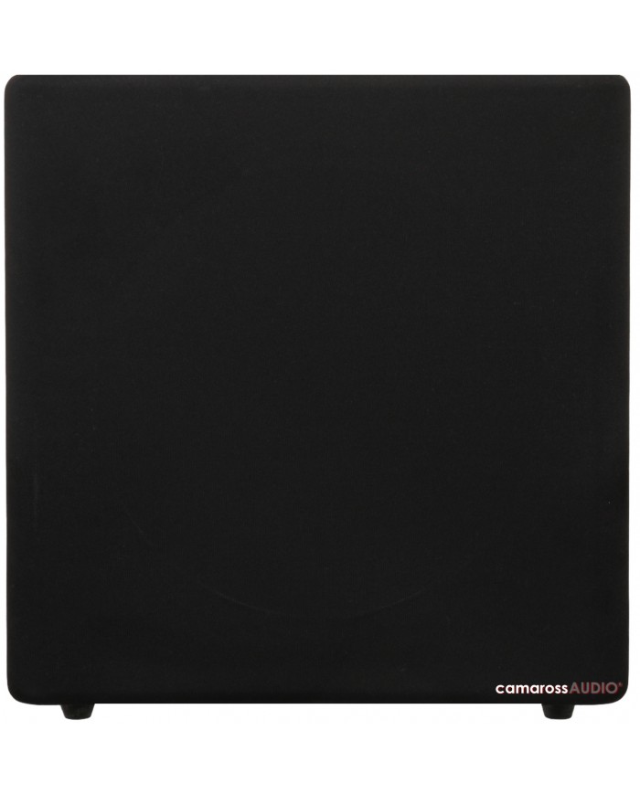 Siyah Kef Kube 12B Subwoofer, parlak üst yüzeyli, kompakt ev sineması sesi.