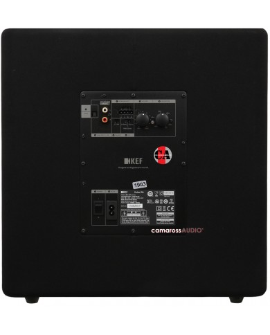 KEF Kube 12B Siyah Subwoofer arka panel bağlantı ve ayar kontrolleri.
