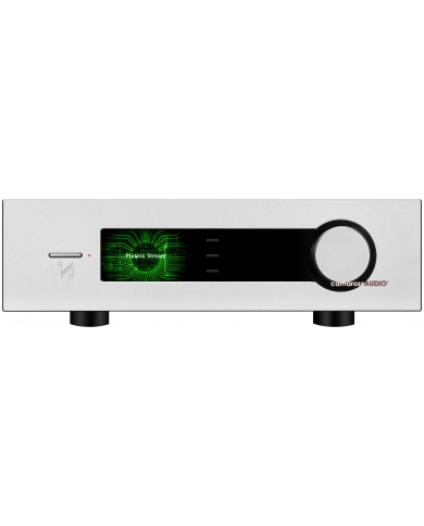 Quad Platina Stream gümüş renkli ses cihazı ön panel detayı.