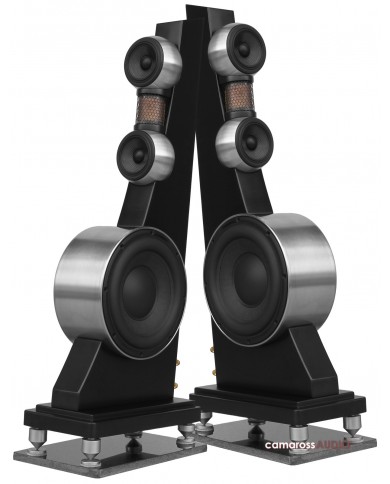 Anthony Gallo Reference 3.1 hoparlör, siyah ve metalik gümüş renkli high-end hoparlör.