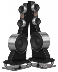 Anthony Gallo Reference 3.1 hoparlör, siyah ve metalik gümüş renkli high-end hoparlör.