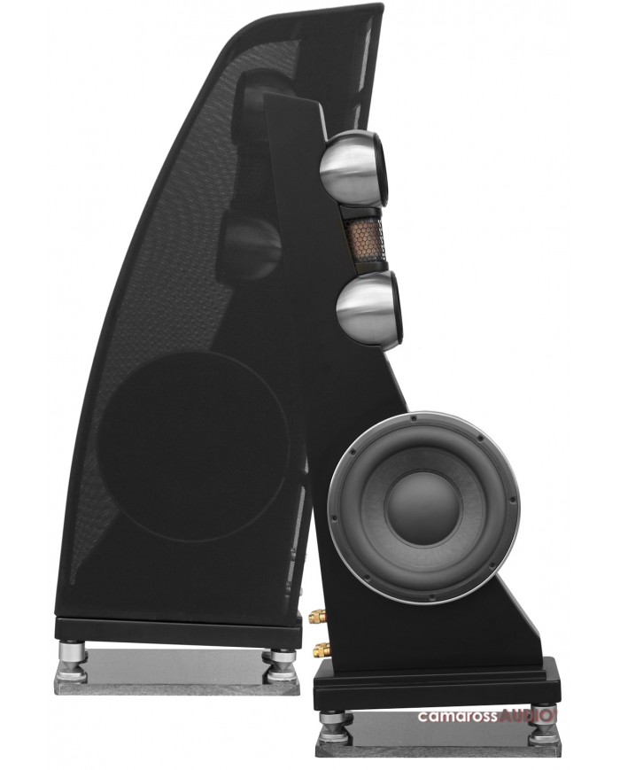 Anthony Gallo Reference 3.1 hoparlör siyah, subwoofer ve tweeter detaylı.