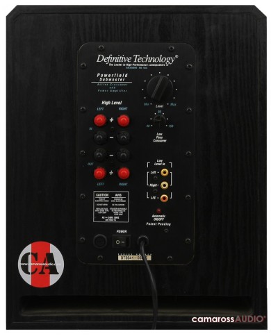 Definitive Technology ProSub 100 siyah subwoofer arka paneli