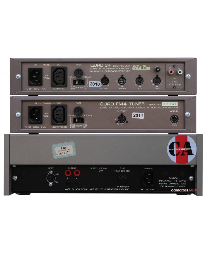 Quad 34 kontrol ünitesi ve FM4 tuner, 2010-2011 Quad ses bileşenleri.