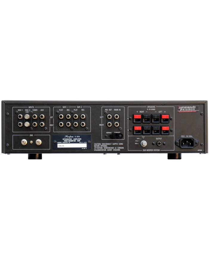Accuphase E-203 Entegre Amplifikatör Arka Panel: Girişler, Hoparlör Çıkışları
