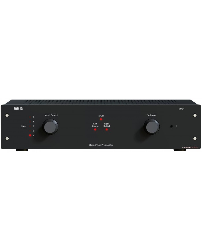 Lab 12 pre1 siyah Class A tüplü preamplifikatör, giriş seçici ve ses kontrolü