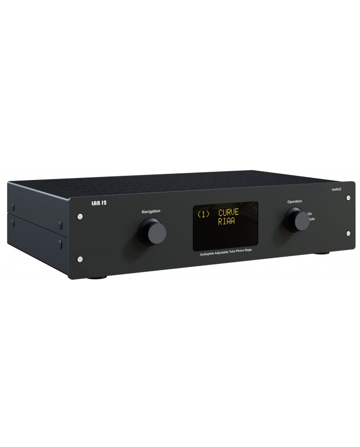 Lab 12 Melto 2 siyah fono preamplifikatörü, 2 lambalı, ayarlanabilir tüp, RIAA