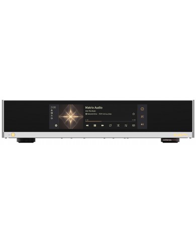 Matrix Audio MS-1c dijital müzik çalar, gümüş renk, dokunmatik ekran, siyah ön panel