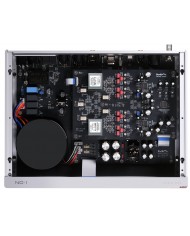 Matrix Audio ND-1 DAC iç devreleri, transformatör ve bileşenleri gösteren açık kasa görünümü.