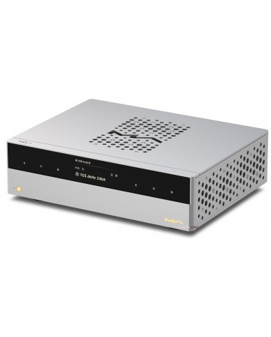 Matrix Audio ND-1 DAC dijital ses dönüştürücü, gümüş renkli, şık tasarımlı, yüksek çözünürlüklü ses.