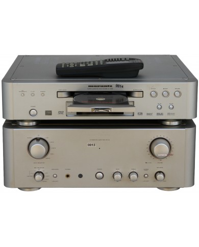 Marantz PM16 entegre amplifikatör ve DV-12S2 SACD çalar, gümüş renkli