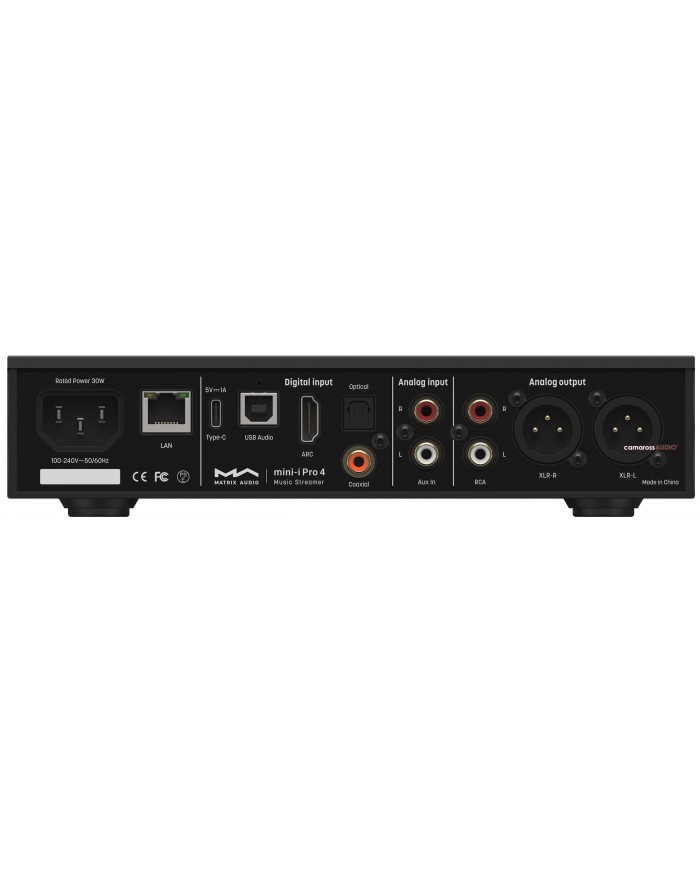 Matrix Audio Mini-i 4 Pro müzik streamer'ı, siyah, çeşitli giriş/çıkışlar