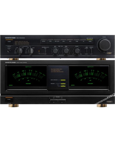 Onkyo P-304 Pre ve M-504 Power Amplifikatör Seti, Siyah