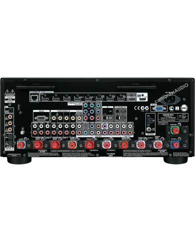 Onkyo TX-NR929 AV alıcısı arka panel bağlantıları, HDMI, Ethernet, RS232, USB, RCA ve hoparlör çıkışları