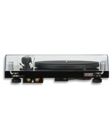Pro-Ject Debut Carbon DC siyah pikap, şeffaf kapaklı, karbon kol, DC motor.