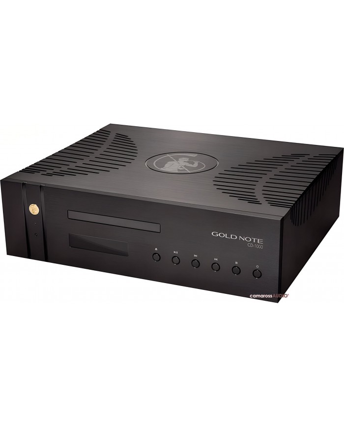 Gold Note CD-1000 MkII Deluxe siyah CD çalar, şık ve modern tasarımlı, üstün ses kalitesi sunar.