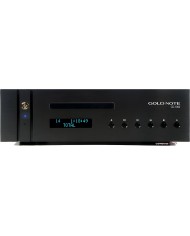 Gold Note CD-1000 MkII Deluxe siyah CD çalar, ön panelde gösterge ve kontrol düğmeleri.