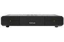 Roksan Caspian Siyah Stereo Güç Amplifikatörü, ön panelde Roksan logosu ve yeşil LED göstergeler.