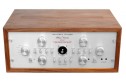 Phase Linear 4000 Autocorrelation Preamplifier, ahşap kasalı, gümüş ön panel.