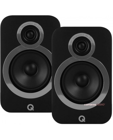 Q Acoustics 3030i siyah raf tipi hoparlör çifti