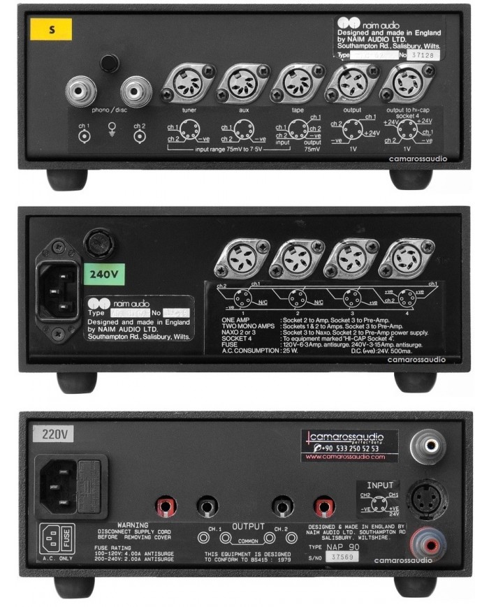 Naim NAC62 Preamp ve NAP90 Poweramp'in arkası