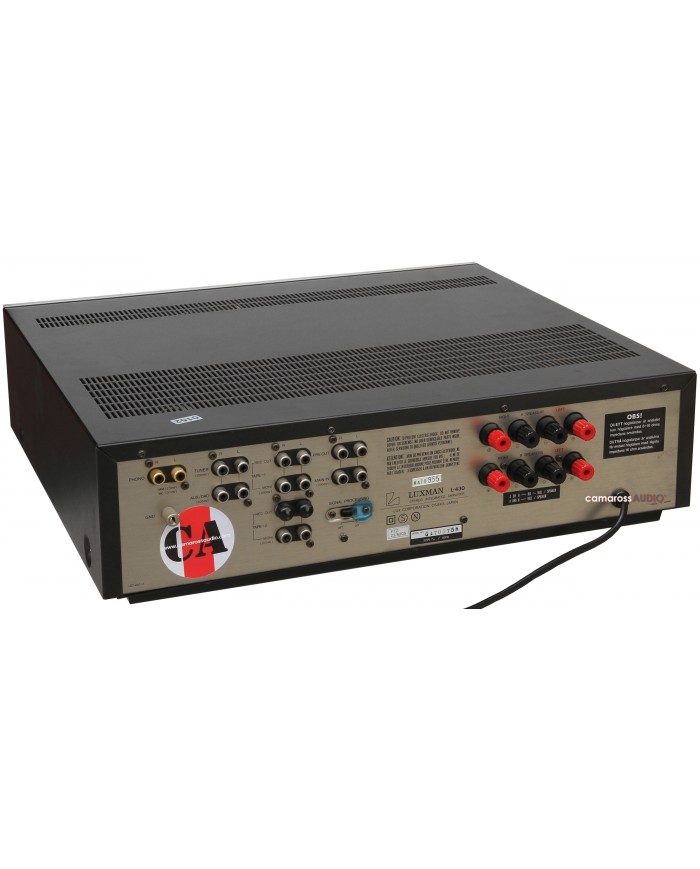 Luxman L-430 stereo integrated amplifier, rear panel with inputs and speaker outputs