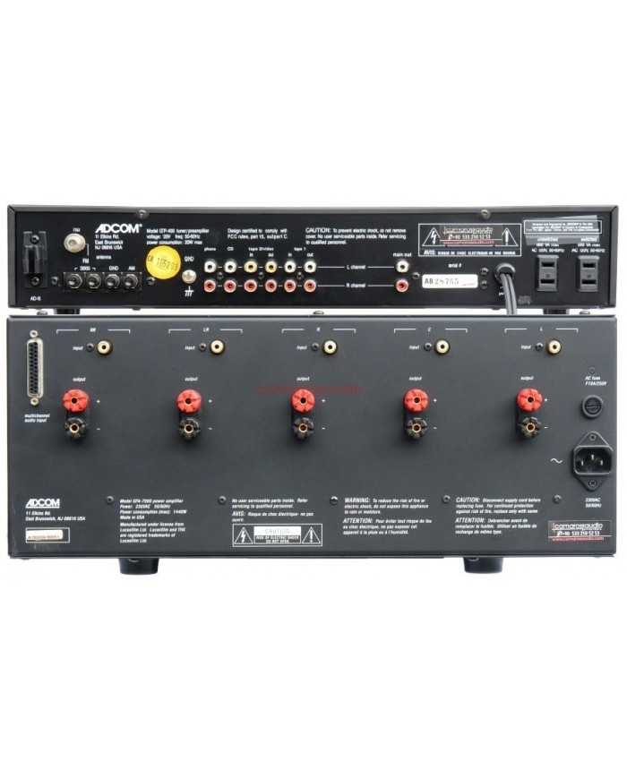 ADCOM GFA-7000 GTP-400 Preamplifier arka paneli, giriş/çıkış bağlantıları