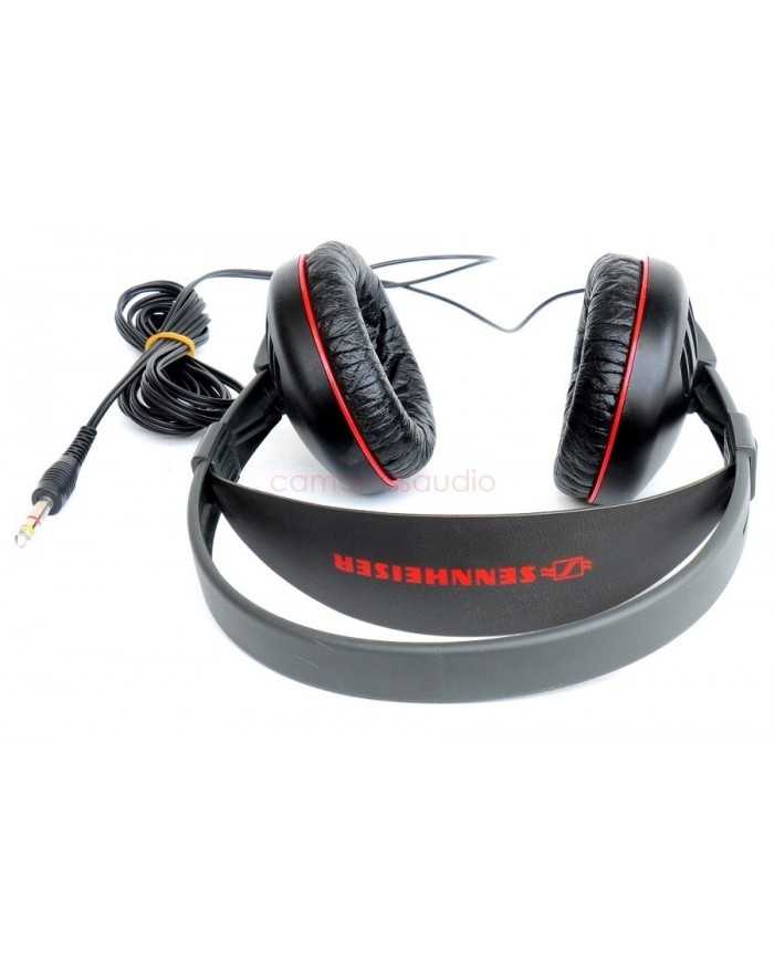 Sennheiser HD520 siyah kulaküstü kulaklık, kırmızı detaylı, 3.5mm jacklı