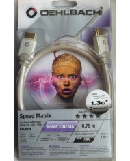 Oehlbach Speed Matrix HDMI kablosu, 0,75m, Home Cinema, 1.3c, beyaz