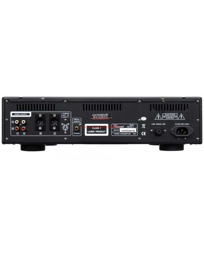 Vincent CD 1.1 Hybrid CD Player arka panel: RCA, XLR, koaksiyel dijital çıkışlar
