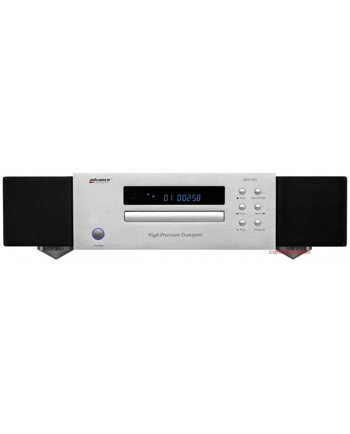 Advance Acoustic MCD-403 CD player, gümüş renk, yüksek hassasiyetli transport.