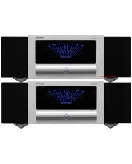 Advance Acoustic MAA-705 amplifikatör, gümüş renkli, analog VU metreli.