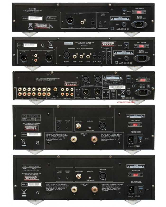 Advance Acoustic 403 503 506 705 arka panel görüntüleri