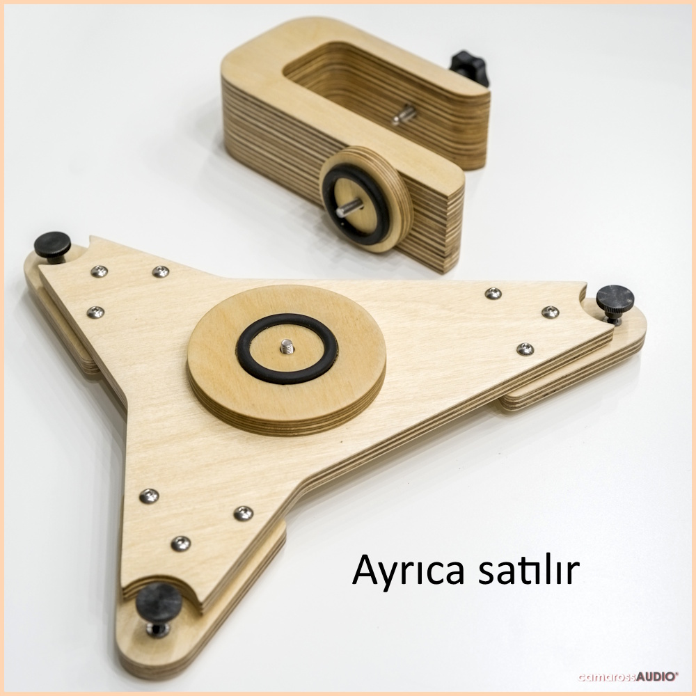 Audel Sonika mk4 ahşap pikap standı ve kelepçe seti.