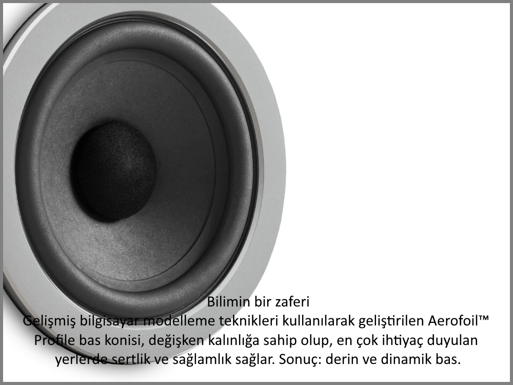 Bowers & Wilkins 702 S3 Aerofoil bas konisi detayı