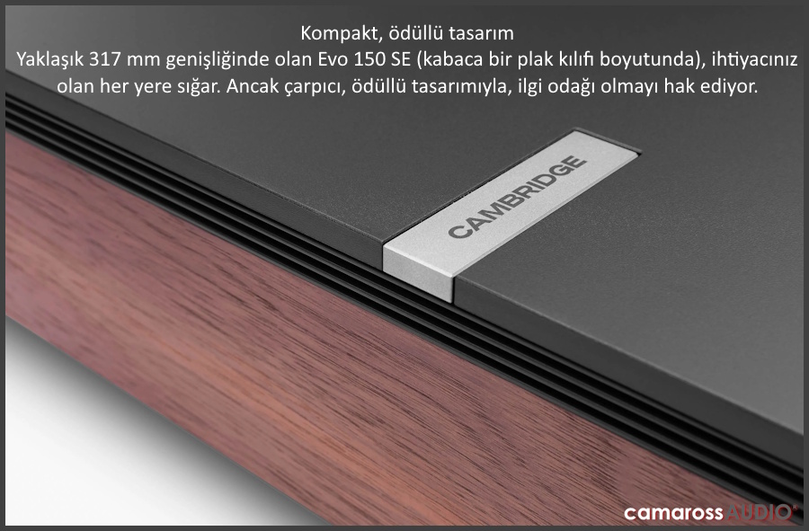 Cambridge Audio Evo 150 SE streaming amplifikatör ahşap detaylı tasarım