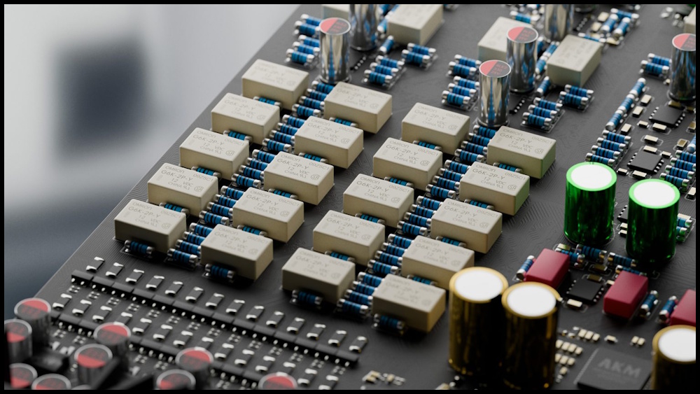 Eversolo DMP-A8 Gen 2 DAC devre kartı bileşenleri yakın çekim.