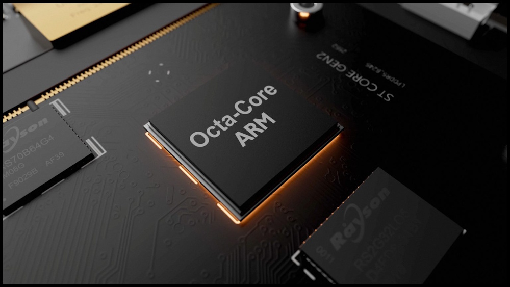 Eversolo DMP-A8 Gen 2 Octa-Core ARM işlemci yonga seti yakın çekim.