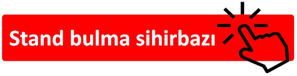 Kırmızı zemin üzerinde "Stand bulma sihirbazı" yazısı ve tıklama ikonu.