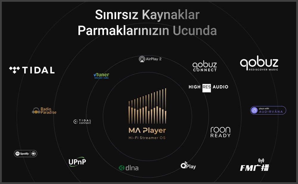 Matrix Audio NT-1 Tidal, Qobuz, Spotify, Roon uyumlu akış kaynakları