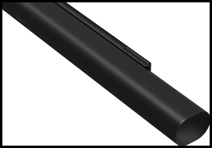 Sonos Arc Ultra siyah soundbar detaylı yakın çekim.