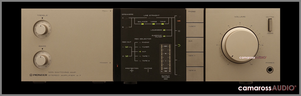 Pioneer A-7 Non Switching Amfi stereo amplifikatör ön paneli