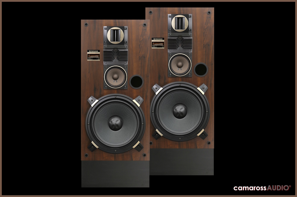 Pioneer CS-979 hoparlör çifti, ahşap kaplama, 4 yollu vintage ses sistemi