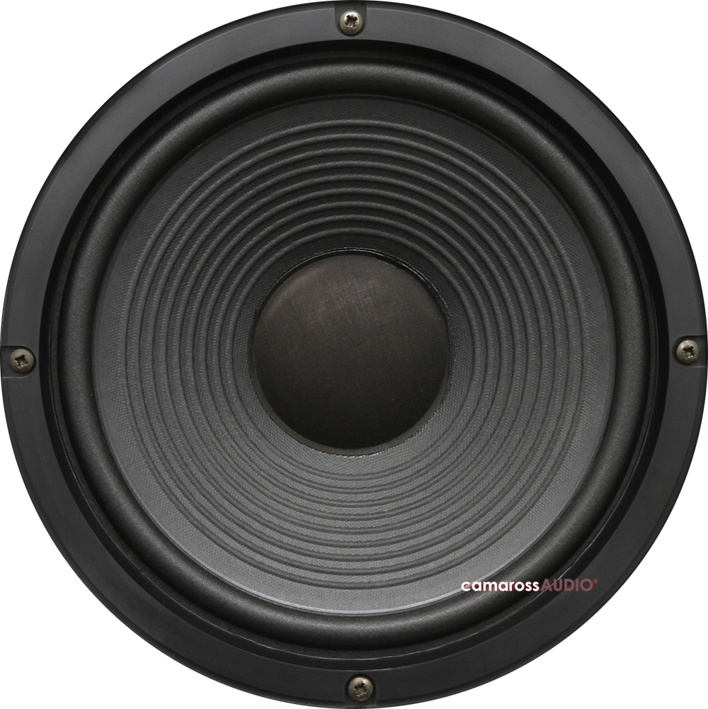 Pioneer CS-999 hoparlör sürücüsü yakın çekim, siyah woofer koni.