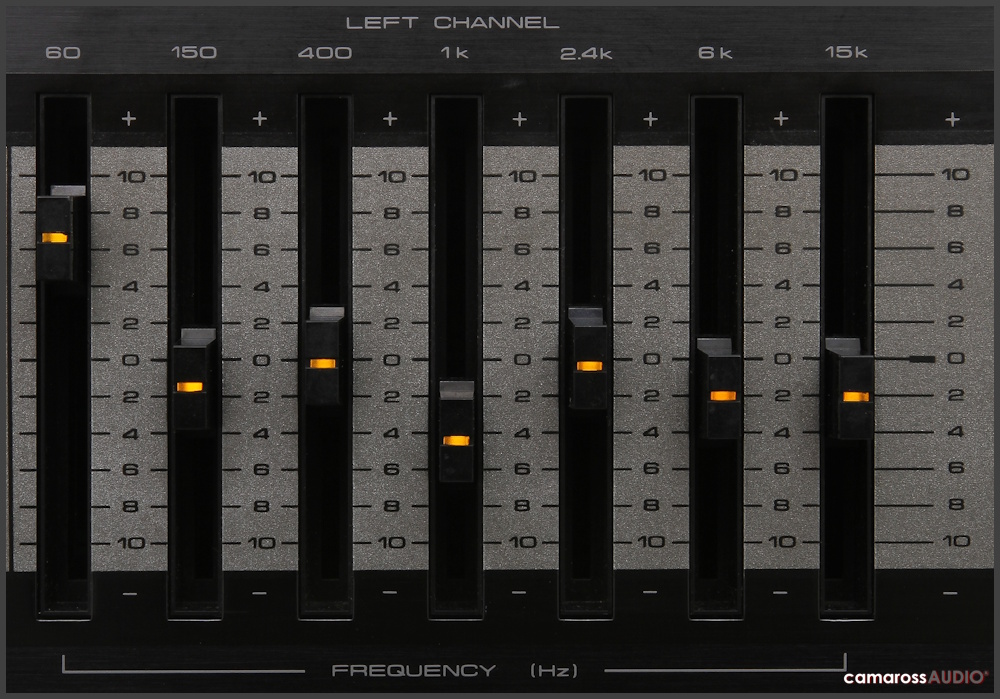Pioneer GR-560 ekolayzır sol kanal ayar düğmeleri detay