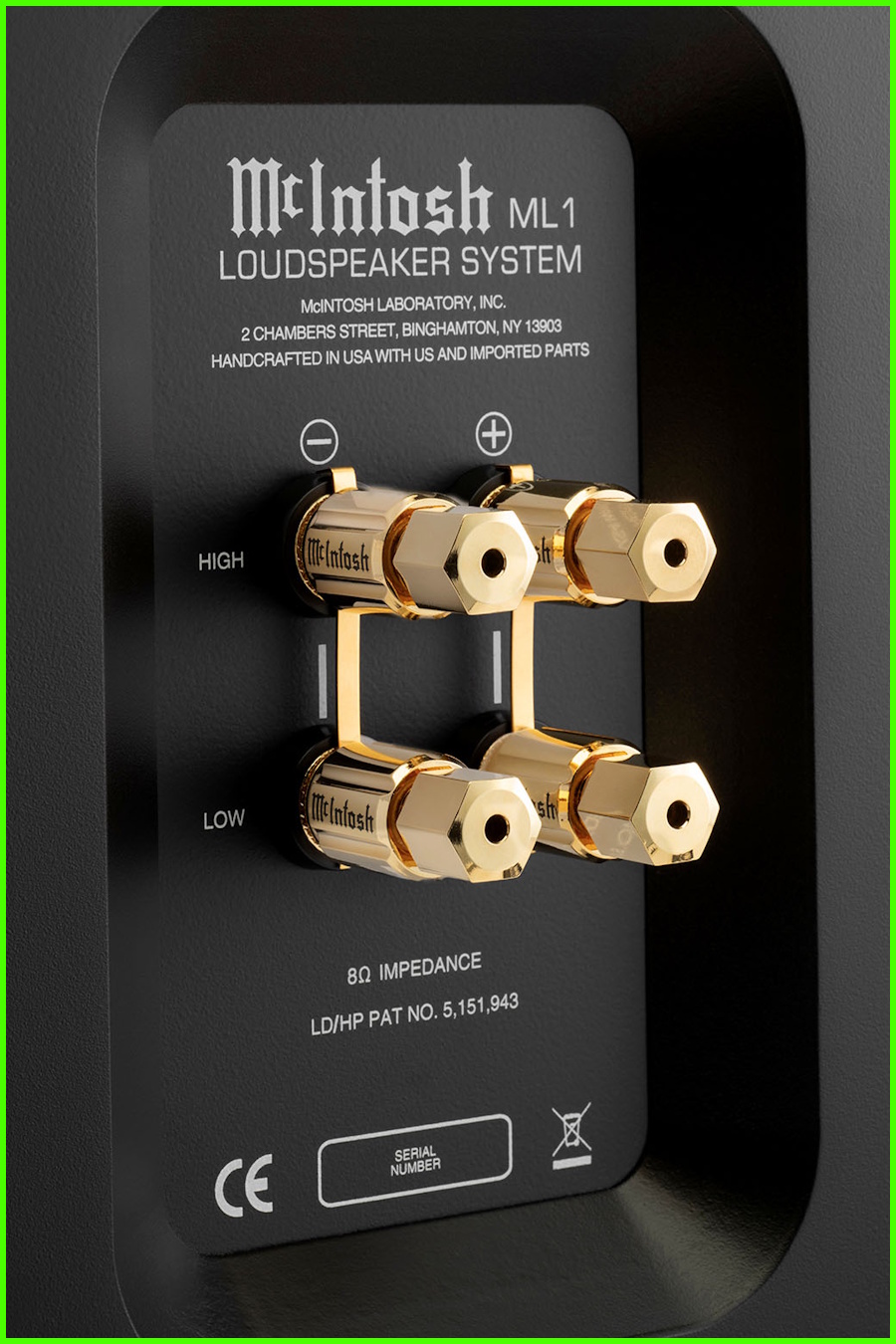 McIntosh ML1 Hoparlör Bağlantı Noktası ve Altın Kaplama Terminalleri