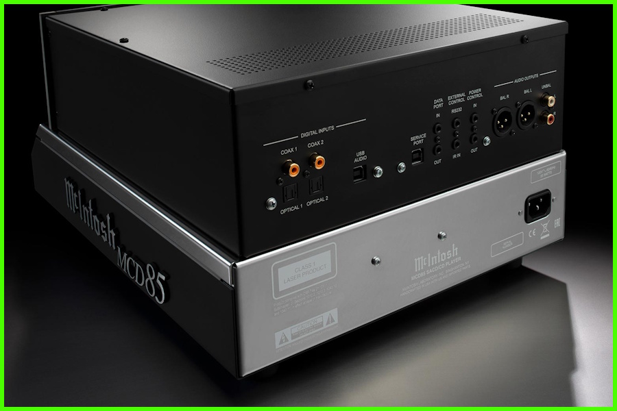 McIntosh MCD85 SACD/CD çalar arka bağlantı noktaları ve girişleri.