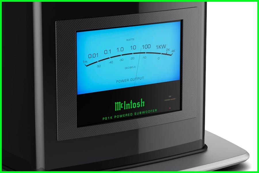 McIntosh PS1K Subwoofer güç çıkışı göstergesi detayı.